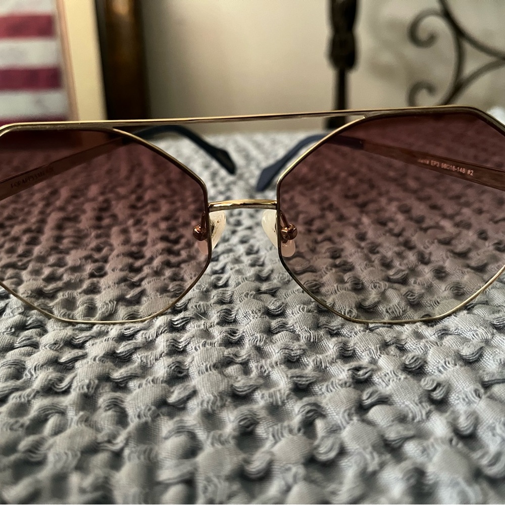For Art's Sake Mania Champagne Geometric Sunglasses
